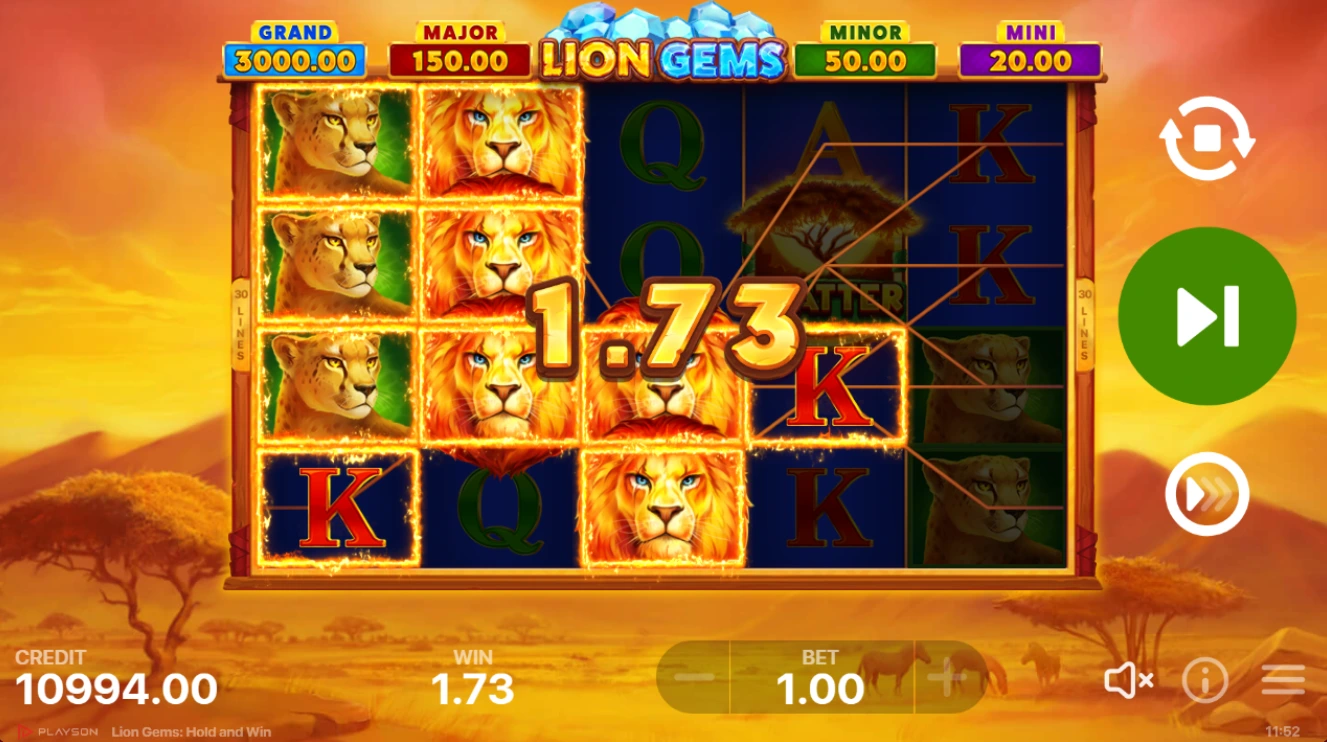 lion gems win